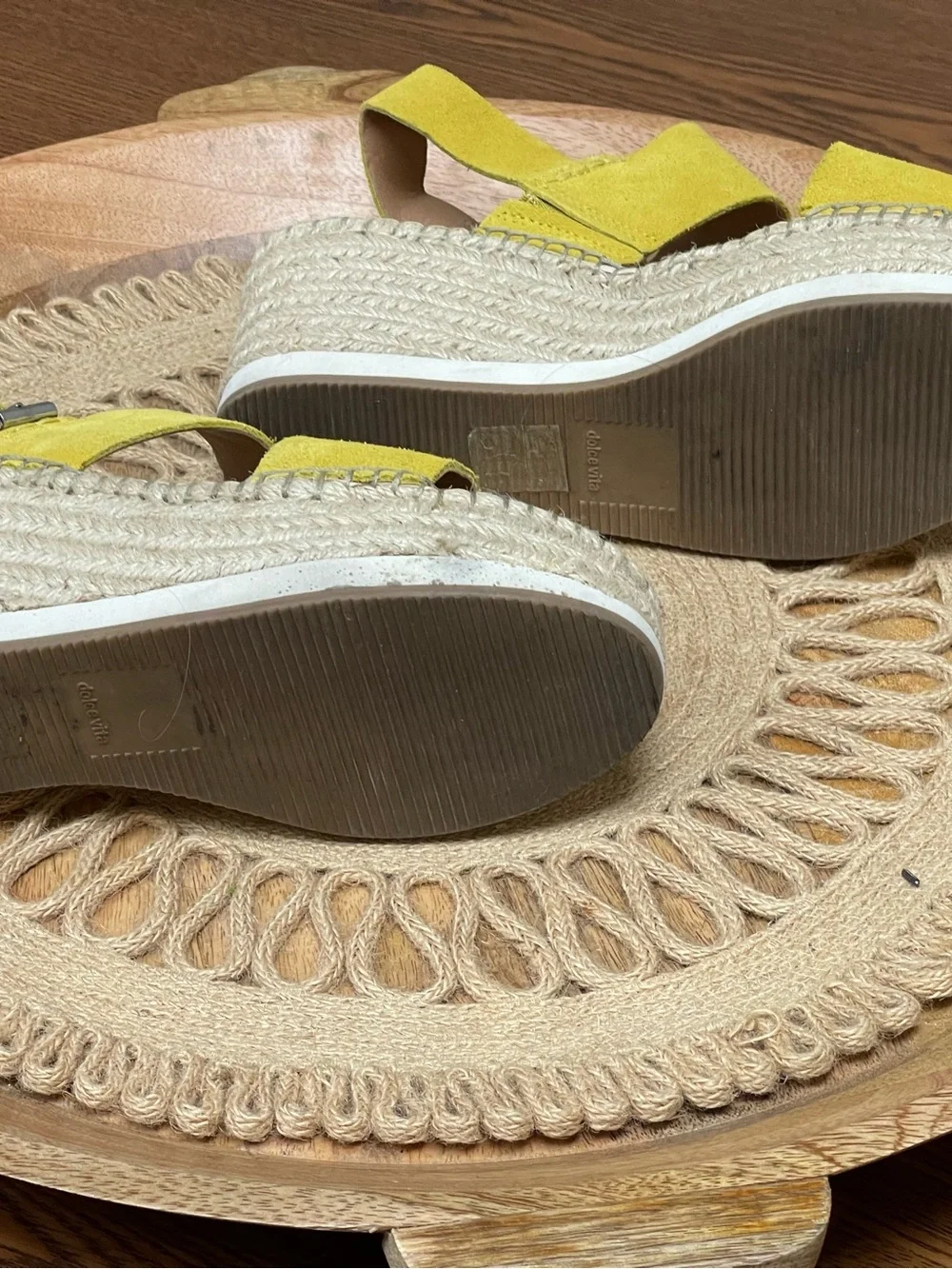 Mauri Yellow Suede Espadrille Platform Sandals